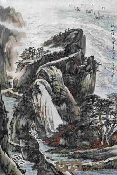 许介川 2014年作 湖山佳境图 镜心 69.5×46cm
