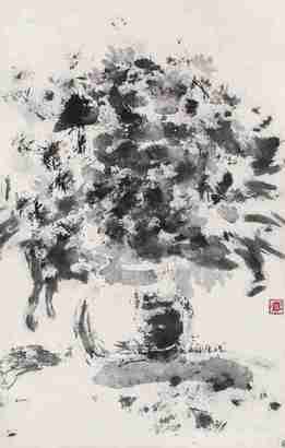 赵露 2014年作 瓶花 镜心