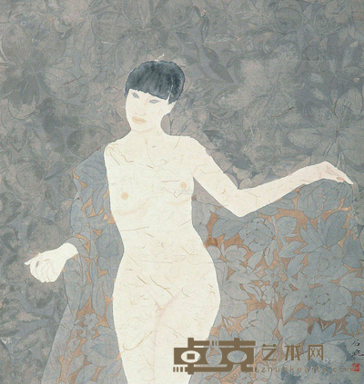 石晓 裸女 镜心 72×68cm