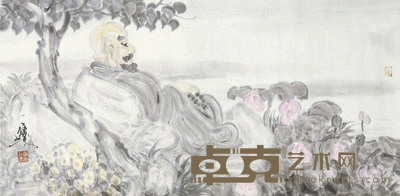 谭雷鸣 罗汉 镜心 34×68cm