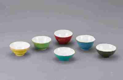 清中期 各式釉色小碗 （六件）