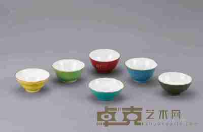 清中期 各式釉色小碗 （六件） 直径6.4cm-6.7cm