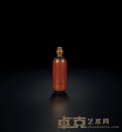 清·竹雕素身鼻烟壶 高:9.4cm