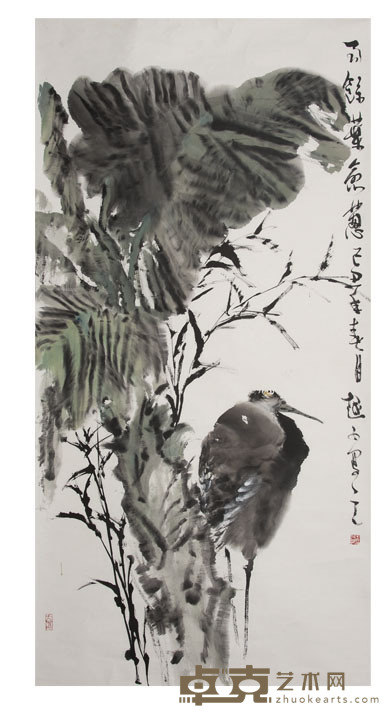 陆越子 雨余叶愈葱 136×68cm