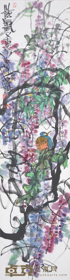 叶烂 紫气又东来 138×34cm