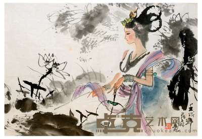 盖茂森 荷花仙子 46×68cm
