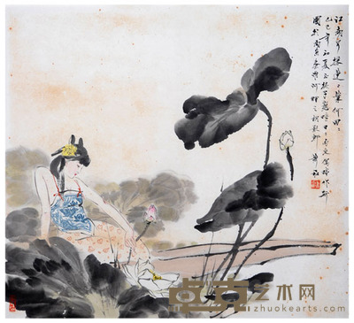 萧和 荷花仙子 75×83cm