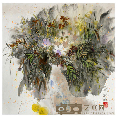莫雄 瓶花 68×68cm