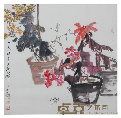 张继馨 一天秋色又秋声 68.5×68.5cm