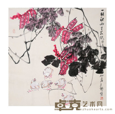 张继馨 花鸟 68×68cm