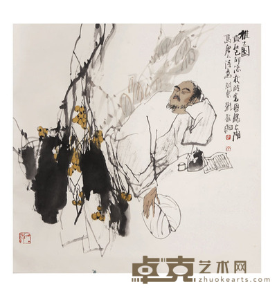 刘韵雨 雅士图 68×68cm