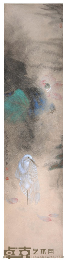 李甲明 荷塘清趣 128×30cm