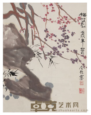 冯今松 梅竹图 64.5×49cm