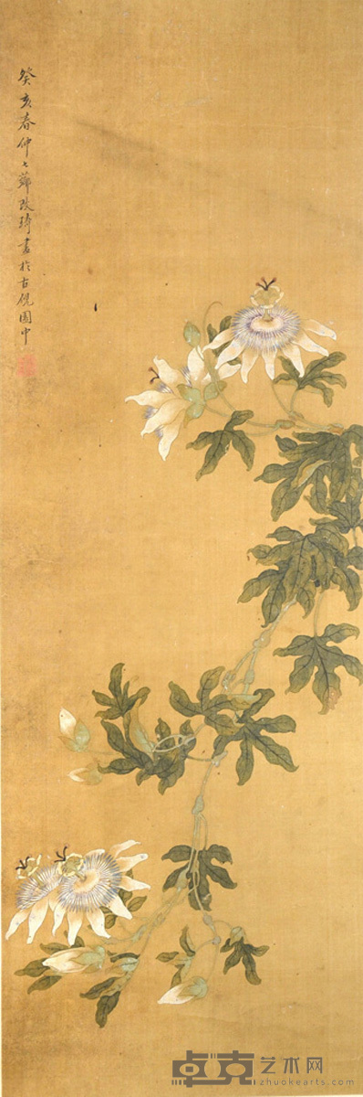 改琦 花卉 65×23cm