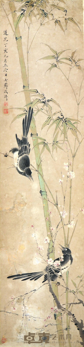 改琦 花鸟 133×32cm