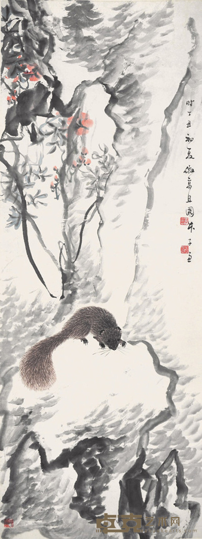 徐子兼    花鸟 130×48cm