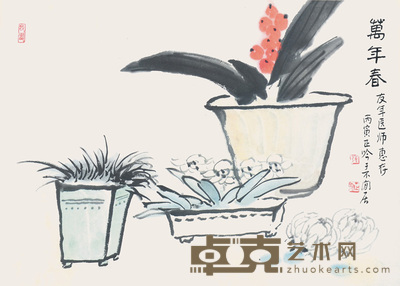 张正吟 万年春 34×46cm