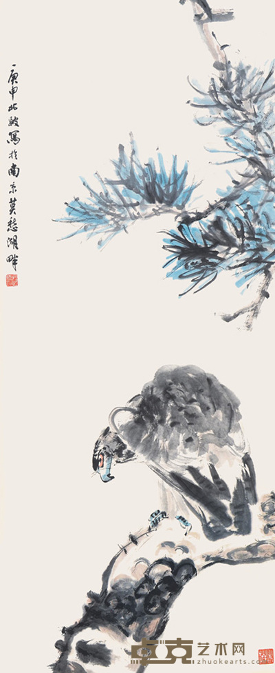 赵良翰 松鹰图 120×47cm