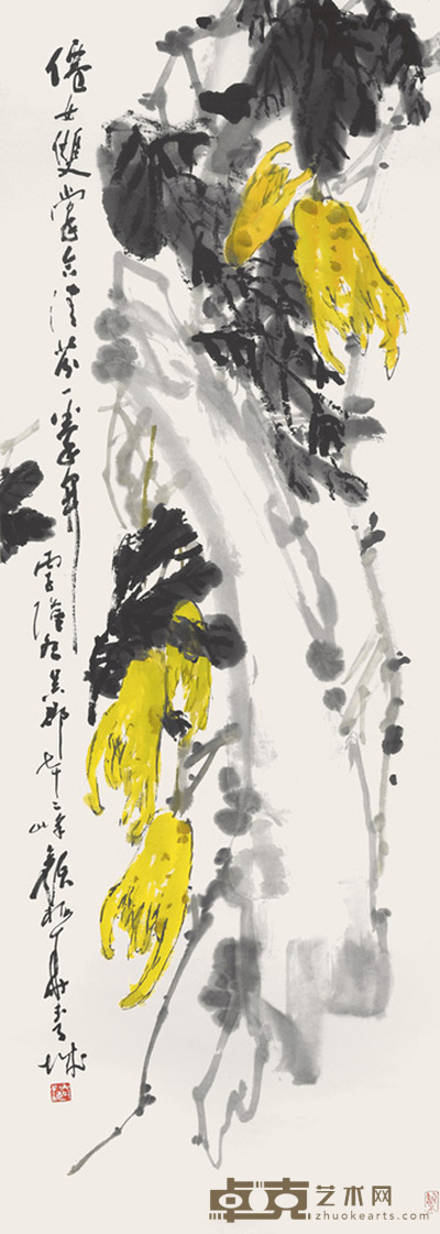 颜梅华 佛手 49×135cm