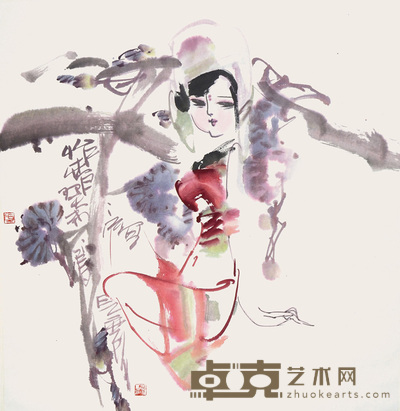 方见成 仕女 69×67cm