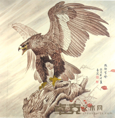 徐春法 振翅生风 67×70cm