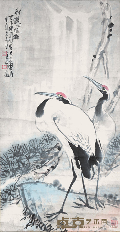 吴永康 松鹤延年 80×43cm