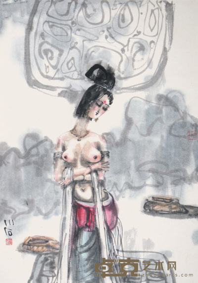 傅小石    裸女 65×46cm