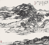 宋玉麟    溪山清影