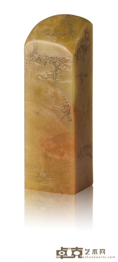 薄意巴林石章料 13.5×4.3×4.3cm