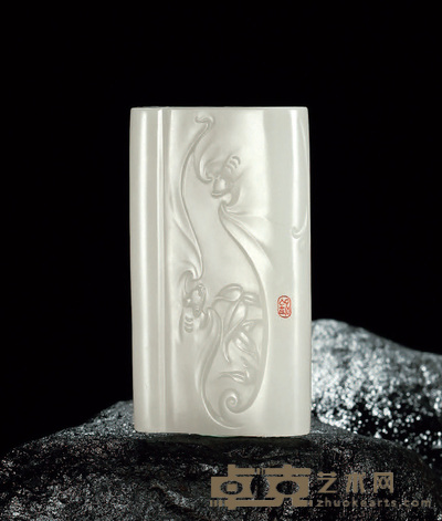 顾 铭 福双至 白玉牌 64×37×10mm