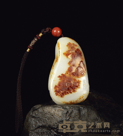 陈 健 仁者不惑 白玉把件 96×58×18mm