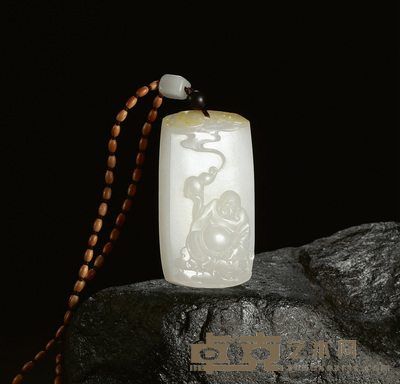 程 磊 纳福 白玉牌 65×35×13mm