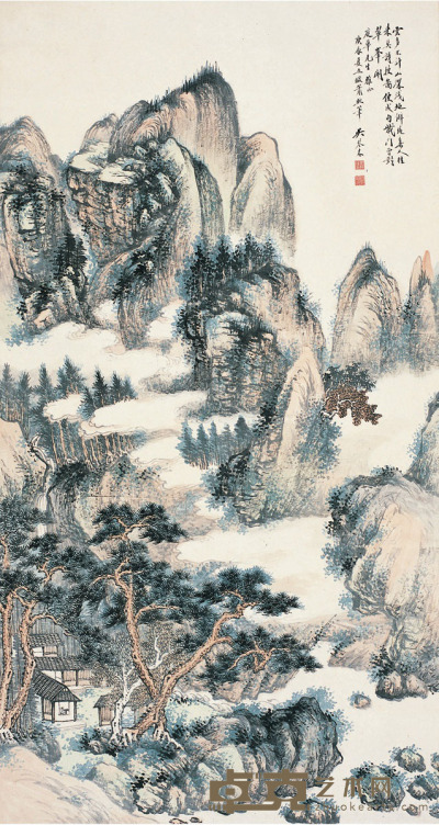 吴琴木 　云山图 152.5×81cm