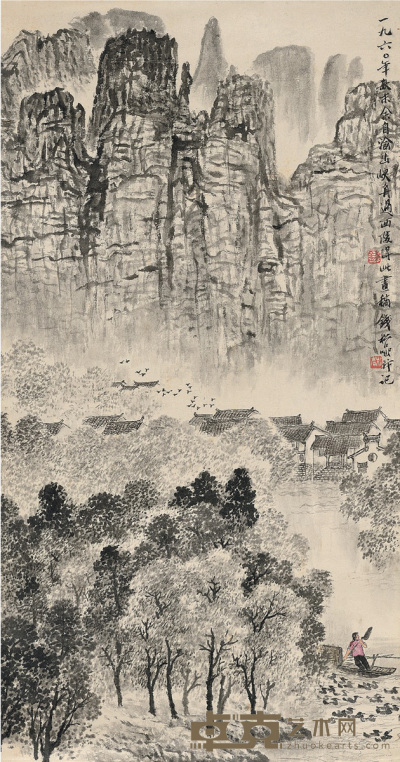 钱松嵒   西陵写生稿 84.5×44c
