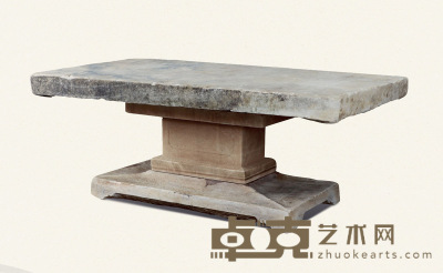 明·汉白玉长方形石桌 161×78×61.5cm