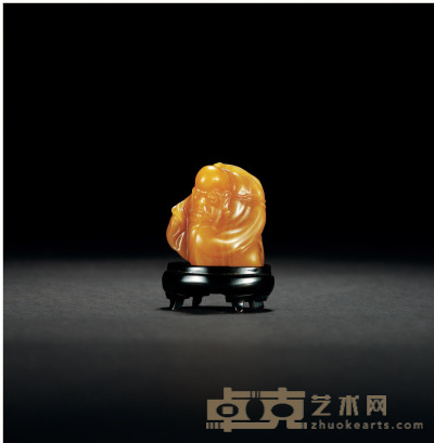 黄寿山石寿星摆件 3.9×2.2×4cm
