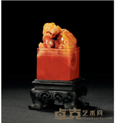 寿山杜陵石甪钮章 3.6×3.5×6.2cm