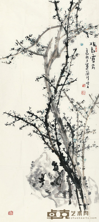 陈焕文 梅动雪前 软片 134×60cm