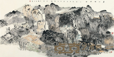 张文新 家山问踪图 镜片 136×69cm