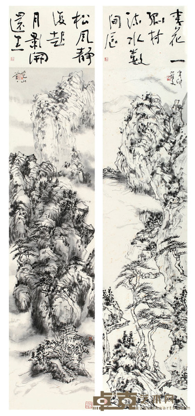 曾三凯 松风李花 托片 155×32cm