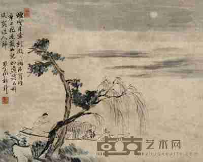 林琴南 民国 月归图 （一幅） 镜心 26×32.5cm