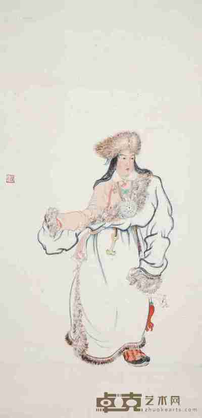 孙宗慰 1943年作 藏族舞女 77×37cm