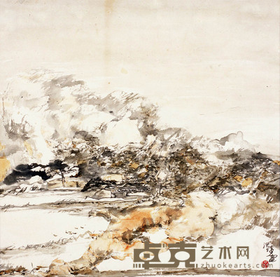 洪 凌  风景 66×66cm