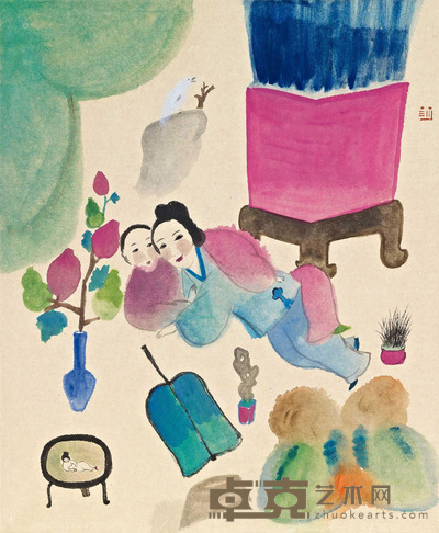 王濛莎 2013年作 双梅景暗 39.2×32.4cm