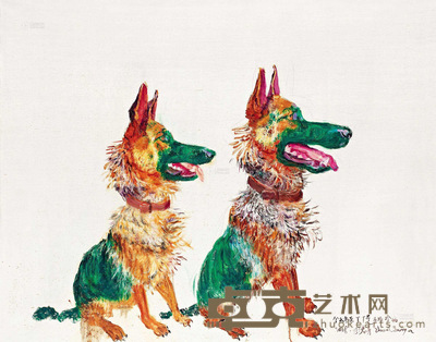 周春芽 2008年作 今天冬至，TT是不怕冷的 120×150cm