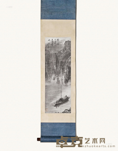 郎静山 约1930年代作 轻舟已过万重山 25.7×8.9cm