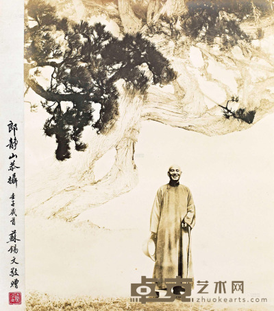 郎静山 1972年作 蒋介石像 74×49cm