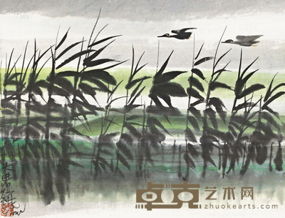 林风眠 1977年作 芦苇 36.6×47.7cm