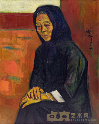 席德进 1969年作 老妇坐像 76.5×61cm