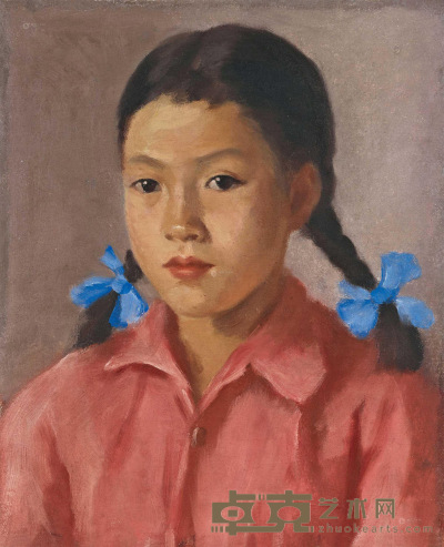 秦宣夫 1953年作 小姑娘 36.5×30cm